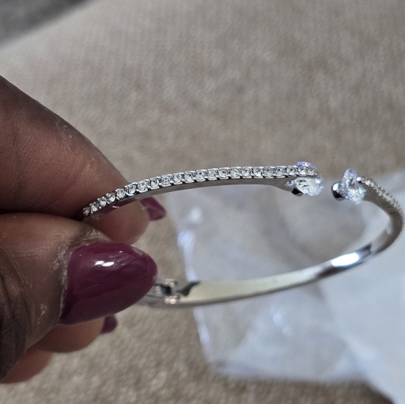 Givenchy Elegant Silver Bracelet Crystal Accents New Women - Picture 14 of 15